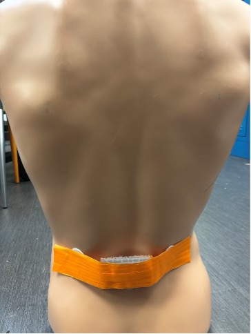 Device worn on mannequin