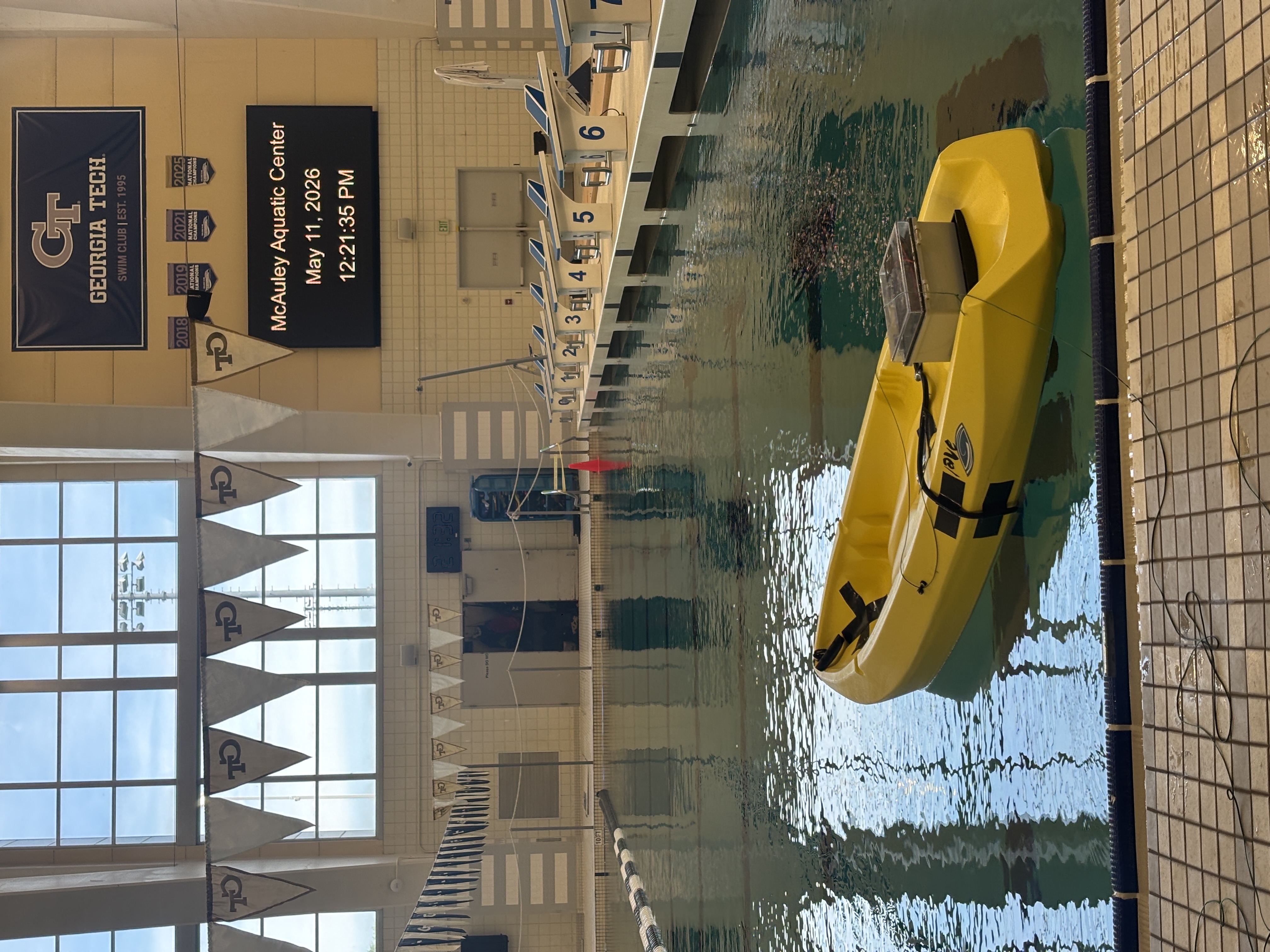 Vessel underway in competition pool